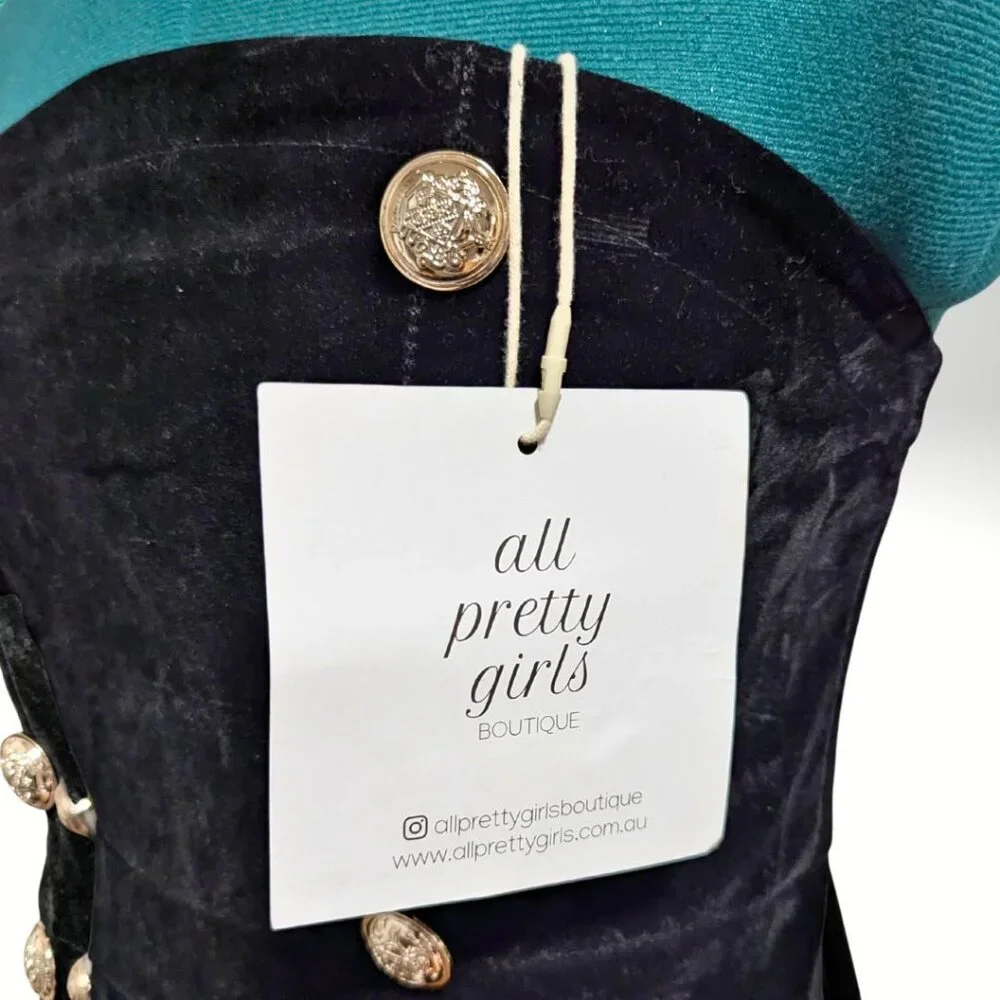 NWT Super Adorable Sailor Strapless Velvet Romper Size S/M - Picture 5 of 9